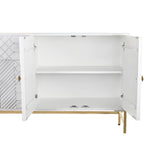 Sideboard DKD Home Decor White Brass Mango wood 157 x 43 x 84 cm 153 x 43 x 84 cm Rhombus-5