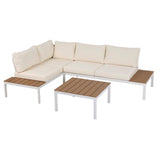 Garden sofa DKD Home Decor Grey White Steel Resin (212 x 155 x 79 cm)-0