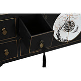 TV furniture DKD Home Decor Black Oriental White Golden White/Black Metal Fir MDF Wood 130 x 26 x 51 cm-5