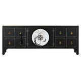 TV furniture DKD Home Decor Black Oriental White Golden White/Black Metal Fir MDF Wood 130 x 26 x 51 cm-7