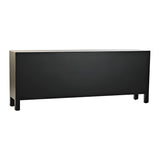 TV furniture DKD Home Decor Black Oriental White Golden White/Black Metal Fir MDF Wood 130 x 26 x 51 cm-1