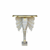 Console DKD Home Decor Elephant White Grey Golden Brass Mango wood 80 x 30 x 96 cm-1