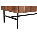 Sideboard DKD Home Decor 142 x 40 x 81 cm Black Metal Brown Acacia-7