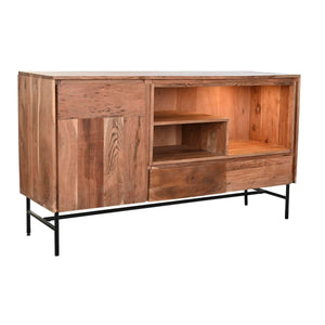 Sideboard DKD Home Decor 142 x 40 x 81 cm Black Metal Brown Acacia-0