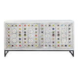 Sideboard DKD Home Decor Ceramic Grey White Mango wood (150 x 38 x 80 cm)-2