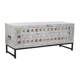 Chest DKD Home Decor Ceramic Grey White Mango wood (116 x 40 x 50 cm)-0