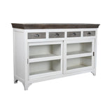 Sideboard DKD Home Decor 165 x 45,7 x 105,4 cm Crystal Grey White Dark brown Mango wood-0