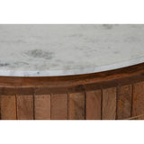 Centre Table DKD Home Decor Marble Mango wood (85 x 85 x 45 cm)-4