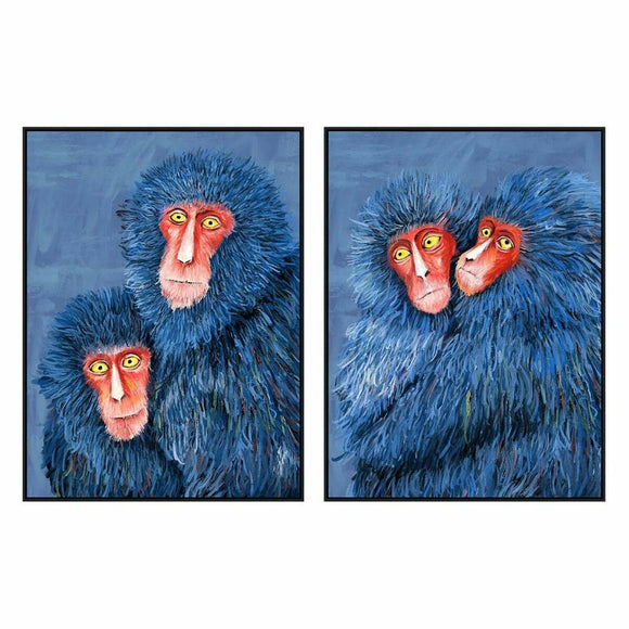 Canvas DKD Home Decor Modern Monkeys 90 x 4 x 120 cm (2 Units)-0
