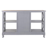 Sideboard DKD Home Decor 132 x 40 x 84.5 cm 132 x 40 x 84,5 cm Natural Grey Paolownia wood MDF Wood-5