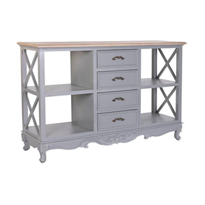 Sideboard DKD Home Decor 132 x 40 x 84.5 cm 132 x 40 x 84,5 cm Natural Grey Paolownia wood MDF Wood-0