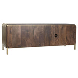 TV furniture DKD Home Decor Brown Steel Mango wood (140 x 40 x 48 cm)-7