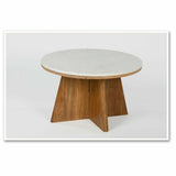 Centre Table DKD Home Decor Marble Acacia (70 x 70 x 43 cm)-3