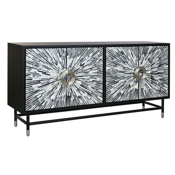 Sideboard DKD Home Decor 160 x 40 x 80 cm Black Grey White Bone Resin MDF Wood-0