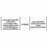 Desk lamp DKD Home Decor 22 x 15 x 46 cm Crystal Silver Black Grey Pink Metal White 220 V 40 W 25 W 4 Pieces-3