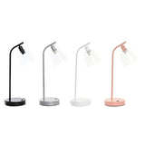 Desk lamp DKD Home Decor 22 x 15 x 46 cm Crystal Silver Black Grey Pink Metal White 220 V 40 W 25 W 4 Pieces-0