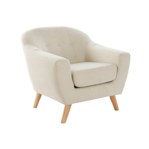 Armchair DKD Home Decor Beige Rubber wood 81 x 80 x 80 cm 83 x 80 x 80 cm-0