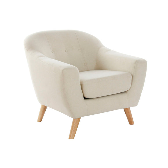 Armchair DKD Home Decor Beige Rubber wood 81 x 80 x 80 cm 83 x 80 x 80 cm-0