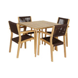 Table set with 4 chairs DKD Home Decor 90 x 90 x 75 cm-0