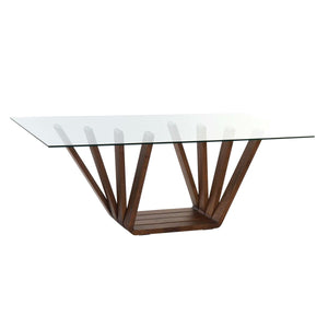 Dining Table DKD Home Decor Crystal Brown Transparent Walnut 200 x 100 x 75 cm-0