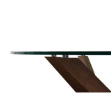 Dining Table DKD Home Decor Crystal Brown Transparent Walnut 120 x 120 x 76 cm-4