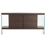 Sideboard DKD Home Decor Brown Transparent Crystal Walnut MDF Wood 160 x 45 x 80 cm-3