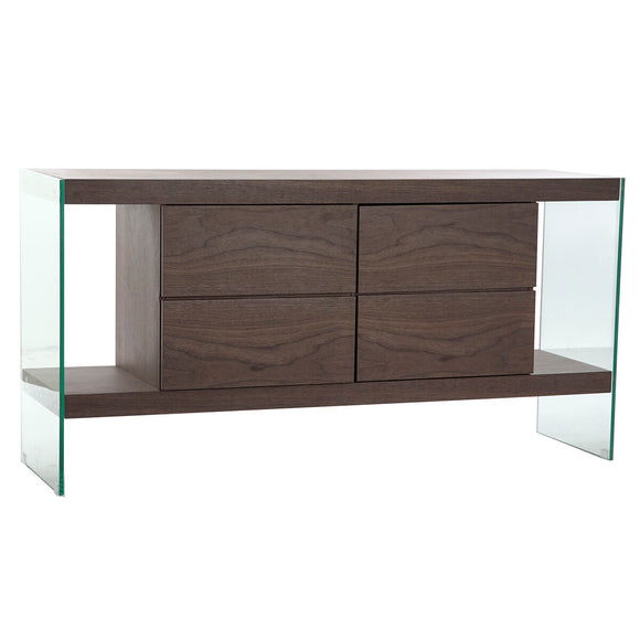 Sideboard DKD Home Decor Brown Transparent Crystal Walnut MDF Wood 160 x 45 x 80 cm-0