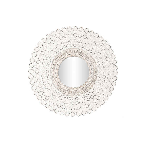 Wall mirror DKD Home Decor White Natural Indian Man Stripped 120 x 2,5 x 120 cm-0