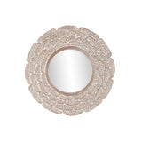 Wall mirror DKD Home Decor White Natural Indian Man Stripped 90 x 1,5 x 90 cm (90 Pieces)-0