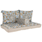 Garden sofa DKD Home Decor Blue Beige 155 x 76 x 65 cm 150 x 76 x 20 cm-2