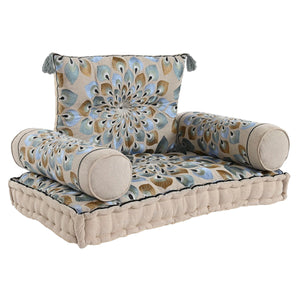 Garden sofa DKD Home Decor Blue Beige 90 x 55 x 18 cm-0