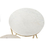 Set of 2 tables DKD Home Decor White Golden Aluminium Marble 46 x 46 x 58 cm-2