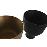 Vase DKD Home Decor 36 x 29 x 33 cm Black Golden Aluminium Modern (2 Units)-1