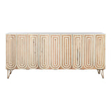 Sideboard DKD Home Decor 160 x 38 x 75 cm Golden Wood White Light brown-5