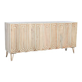 Sideboard DKD Home Decor 160 x 38 x 75 cm Golden Wood White Light brown-0