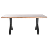 Dining Table DKD Home Decor Natural Black Metal 180 x 90 x 75 cm-4