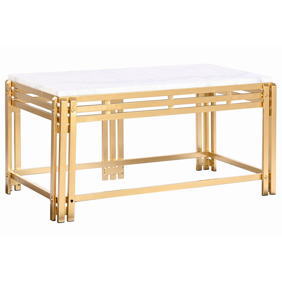 Centre Table DKD Home Decor Metal Aluminium Marble 80 x 40 x 40 cm-0