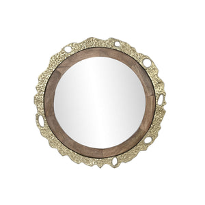 Wall mirror DKD Home Decor 78,5 x 2,5 x 78,5 cm Golden Brown Aluminium Mango wood-0