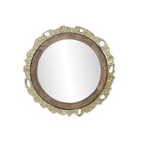 Wall mirror DKD Home Decor 78,5 x 2,5 x 78,5 cm Golden Brown Aluminium Mango wood-0