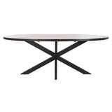 Dining Table DKD Home Decor Black Natural Metal Mango wood 200 x 100 x 76 cm-5