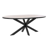 Dining Table DKD Home Decor Black Natural Metal Mango wood 200 x 100 x 76 cm-0