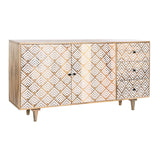 Sideboard DKD Home Decor Natural White Mango wood (160 x 40 x 85 cm)-0