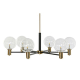 Ceiling Light DKD Home Decor 83 x 83 x 128 cm Crystal Black Golden Metal 9 W-3