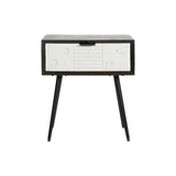 Nightstand DKD Home Decor 45 x 38 x 50 cm Black Metal White Mango wood Wengue-5