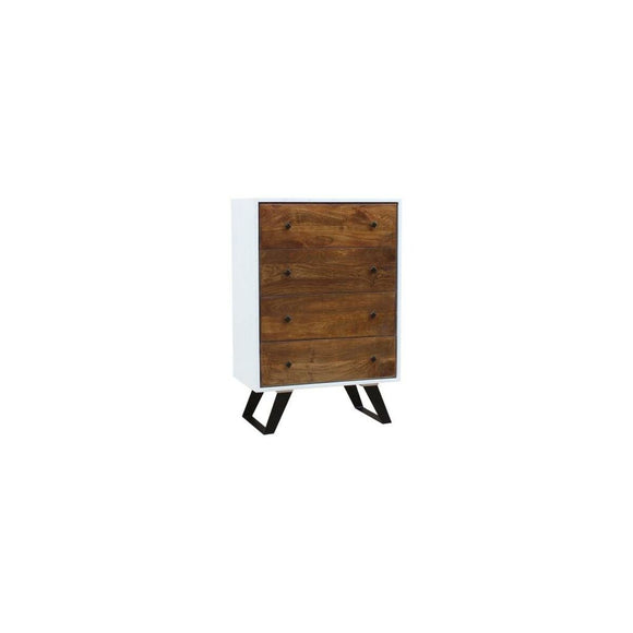 Chest of drawers DKD Home Decor White 70 x 40 x 105 cm Metal Mango wood-0