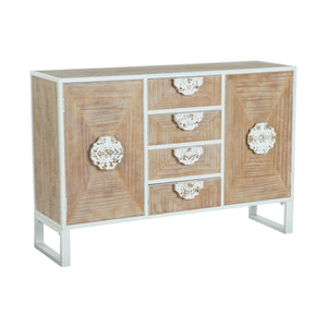 Sideboard DKD Home Decor Fir Metal White 120 x 35 x 80 cm-0