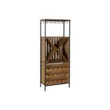 Bottle rack DKD Home Decor Black Natural Metal Fir 60 x 30 x 160 cm-0