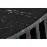 Side table DKD Home Decor Black Marble 90 x 90 x 45 cm Mango wood-2