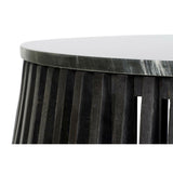 Side table DKD Home Decor Black Marble 90 x 90 x 45 cm Mango wood-1