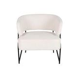 Armchair DKD Home Decor White Polyester Metal 70 x 67 x 86 cm-2